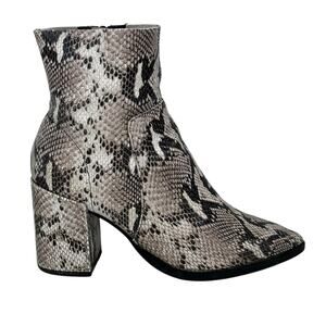 Tony Bianco Brazen Snake Skin Boot Women's Sz 6 Ankle Bootie Block Heel Zip Up